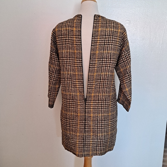 Celine Phoebe Philo Mini Dress Silk Lightweight Plaid Cream Black Brown - Picture 7 of 12